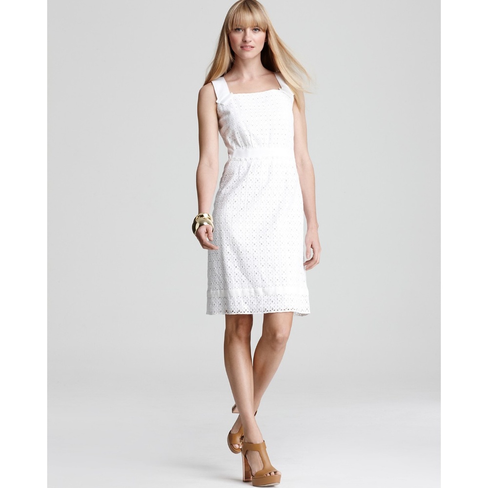 Elie Tahari Brooklyn sleeveless white eyelet dress Size 6 MSRP $398 Like NEW!